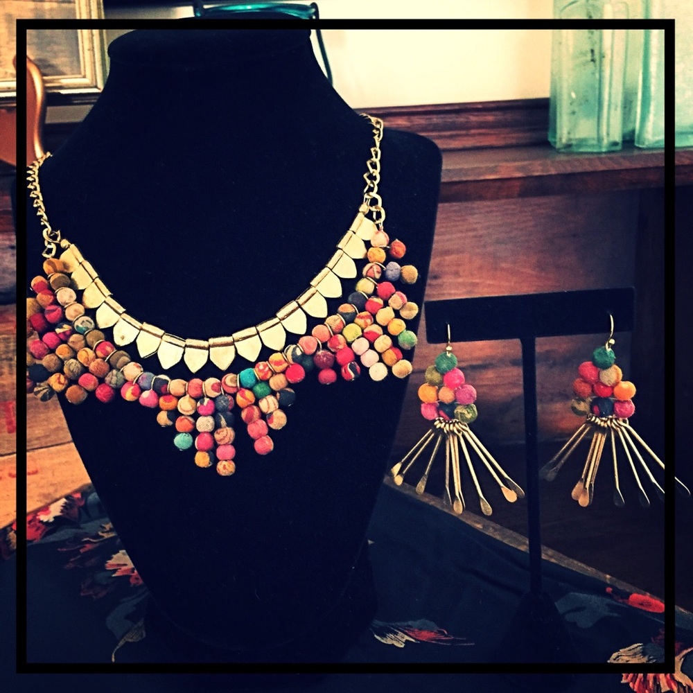 Kenyan Fair Trade Adjustable Necklace & Earrings